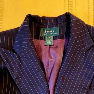 Vintage Ralph Lauren double-breasted pinstripe jacket and pants, size 16